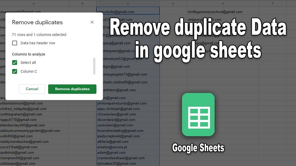 Remove Duplicate Google Sheets